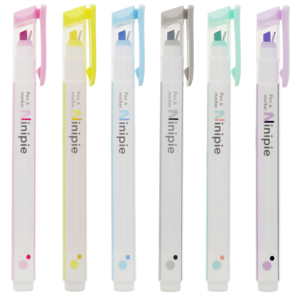 Sun-star Ninipie Stift & Marker Textmarker – Farben sortiert, Keil/Fein 4,0/0,5 mm
