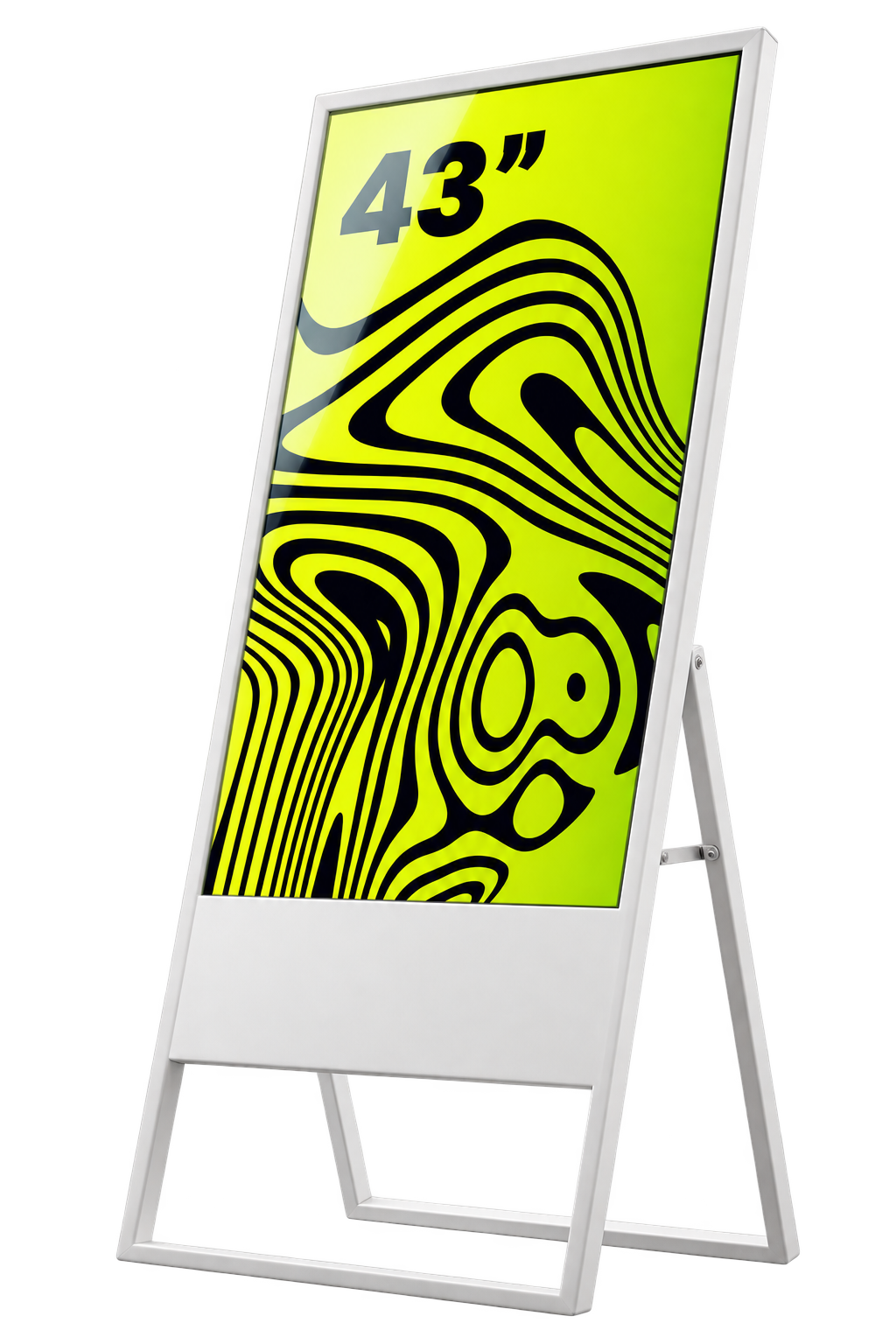SDS Digital-Signage-Stand für 43" Displays – Full HD, Media Player – Metall, Weiss