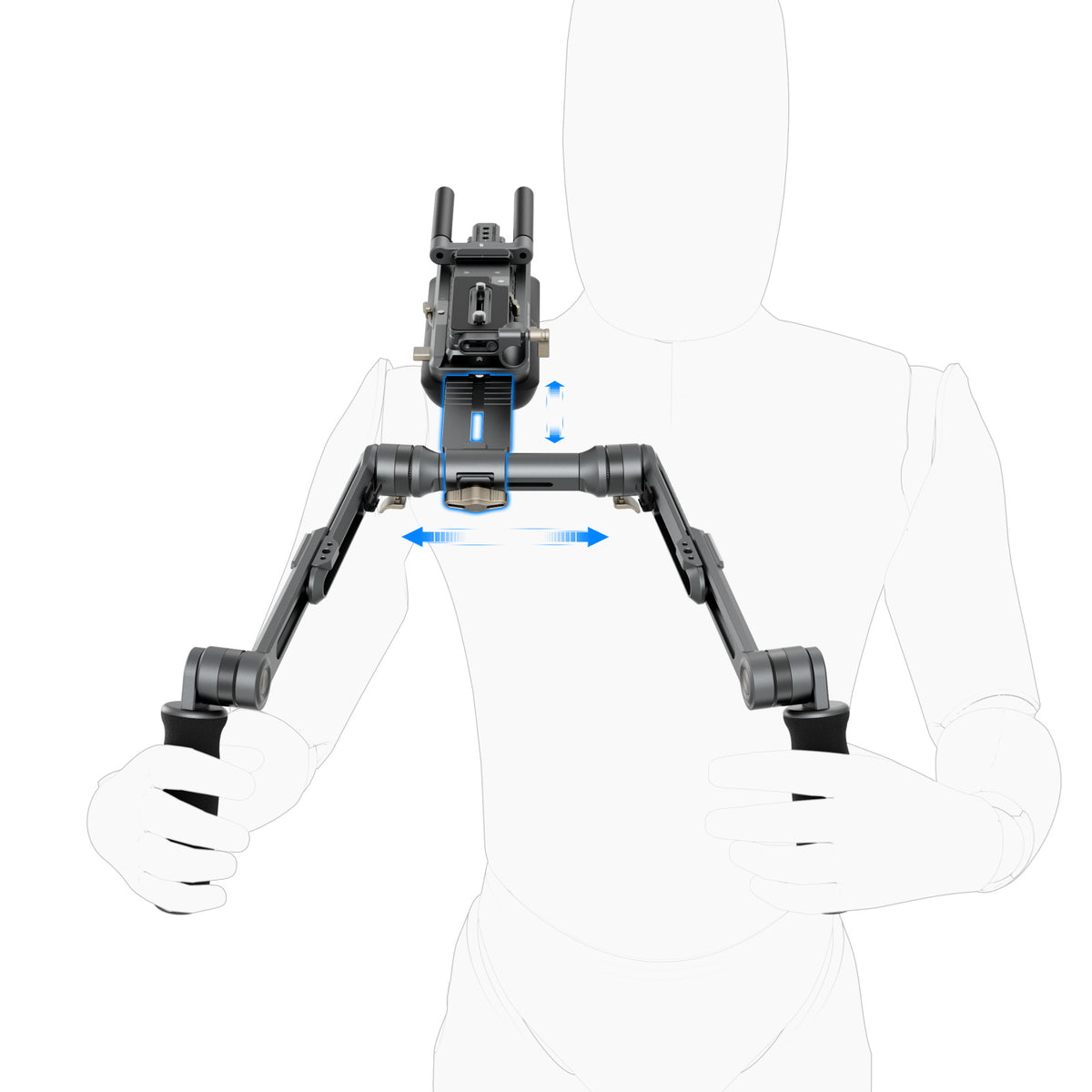 SmallRig HawkLock SR007 Pro Schulter-Rig – Verstellbarer Arm, Schulterpolster, 2 kg – Schwarz