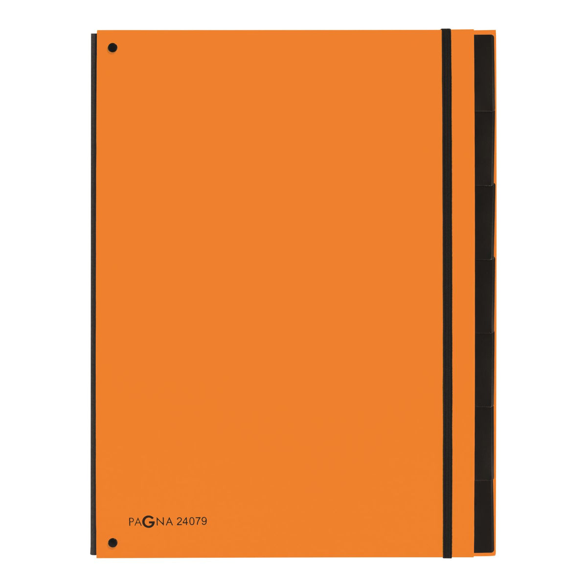 Pagna Fächermappe A4 – 7 Fächer, Gummiband, Karton, Polypropylen (PP), orange, Schaulöcher