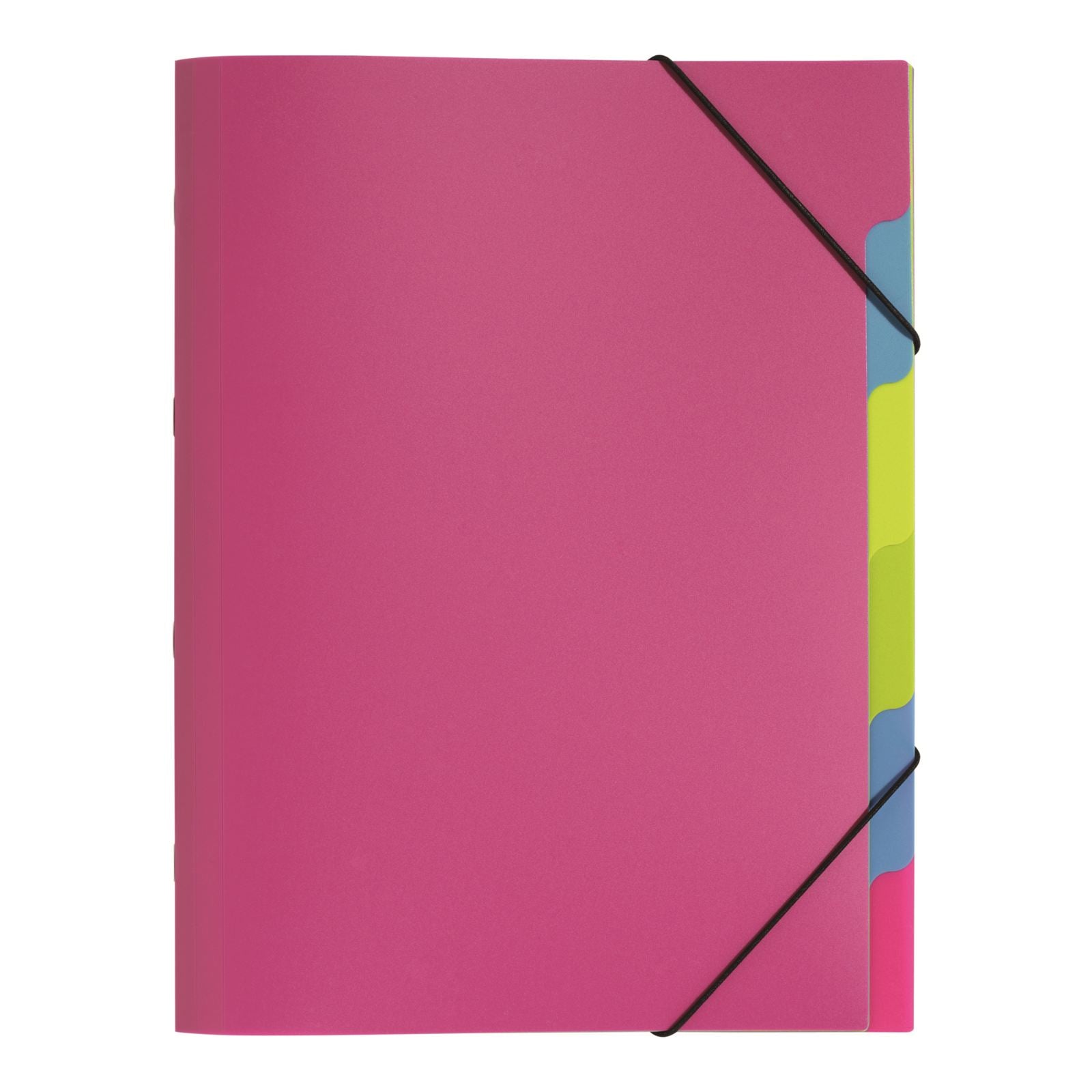 Pagna Fächermappe Funky School A4 – 5 Fächer, Gummiband, Polypropylen (PP), Pink