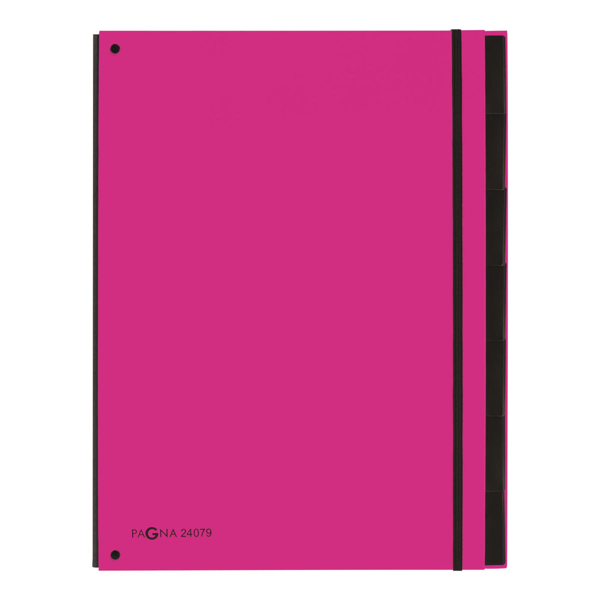 Pagna Fächermappe A4 – 7 Fächer, Gummiband, Karton, pink, Schaulöcher