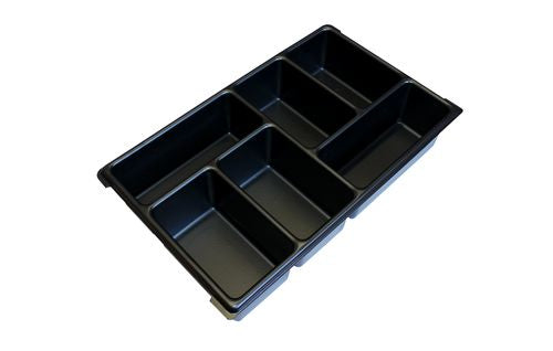 L-BOXX Kleinteileinsatz – mit 6 Mulden, Schwarz, B 355,5 × H 115,7 × T 596 mm, für XL-BOXX