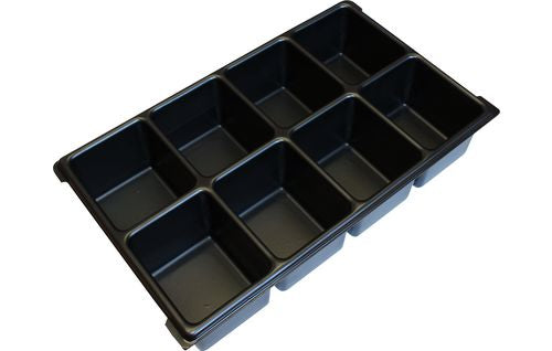 L-BOXX Kleinteileinsatz 8 Mulden – schwarz, B 355,5 × H 115,7 × T 596 mm, für XL-BOXX
