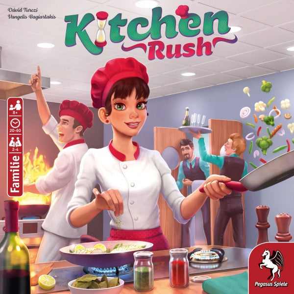 Pegasus Kitchen Rush Spiel – Kooperationsspiel, 2–4 Spieler, ab 8 Jahren, 20 Min., DE