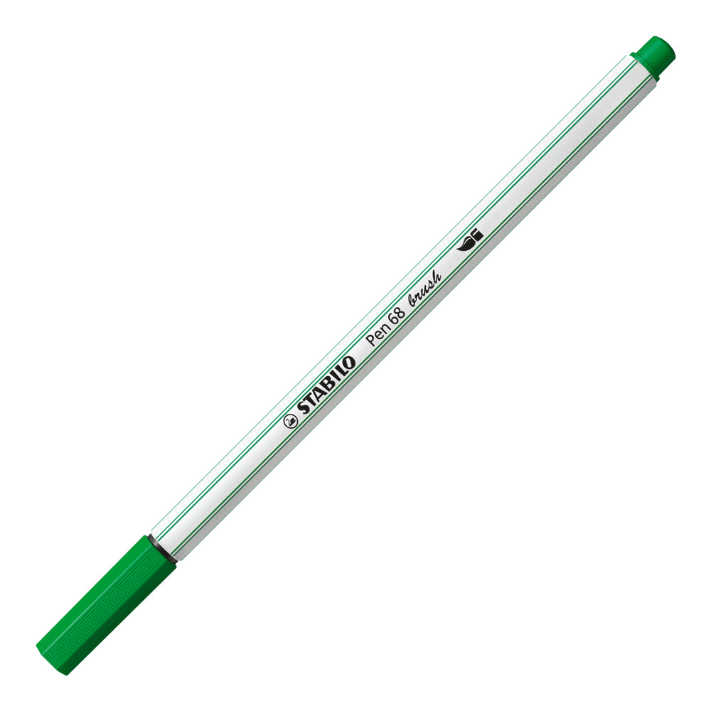 STABILO Pen 68 Brush Filzstifte – Pinselspitze, 1 mm, wasservermalbar, 8 Farben