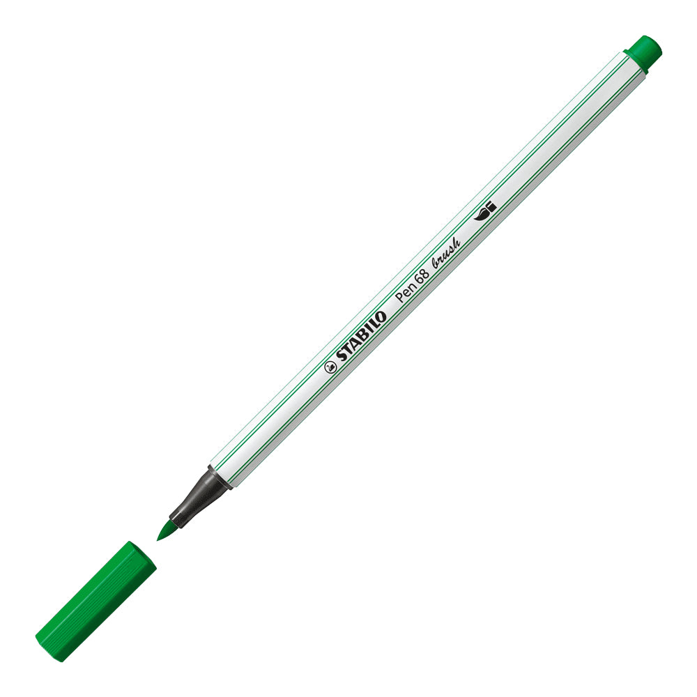 STABILO Pen 68 Brush Filzstifte – Pinselspitze, 1 mm, wasservermalbar, 8 Farben