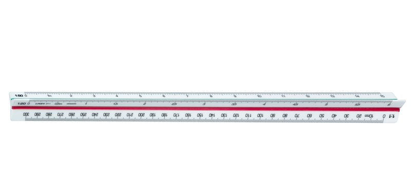 Linex Reduktionsmassstab – 30 cm – Dreikant – Skalen 1:1–1:125 – Kunststoff
