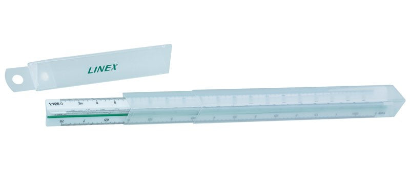 Linex Reduktionsmassstab – 30 cm – Dreikant – Skalen 1:1–1:125 – Kunststoff