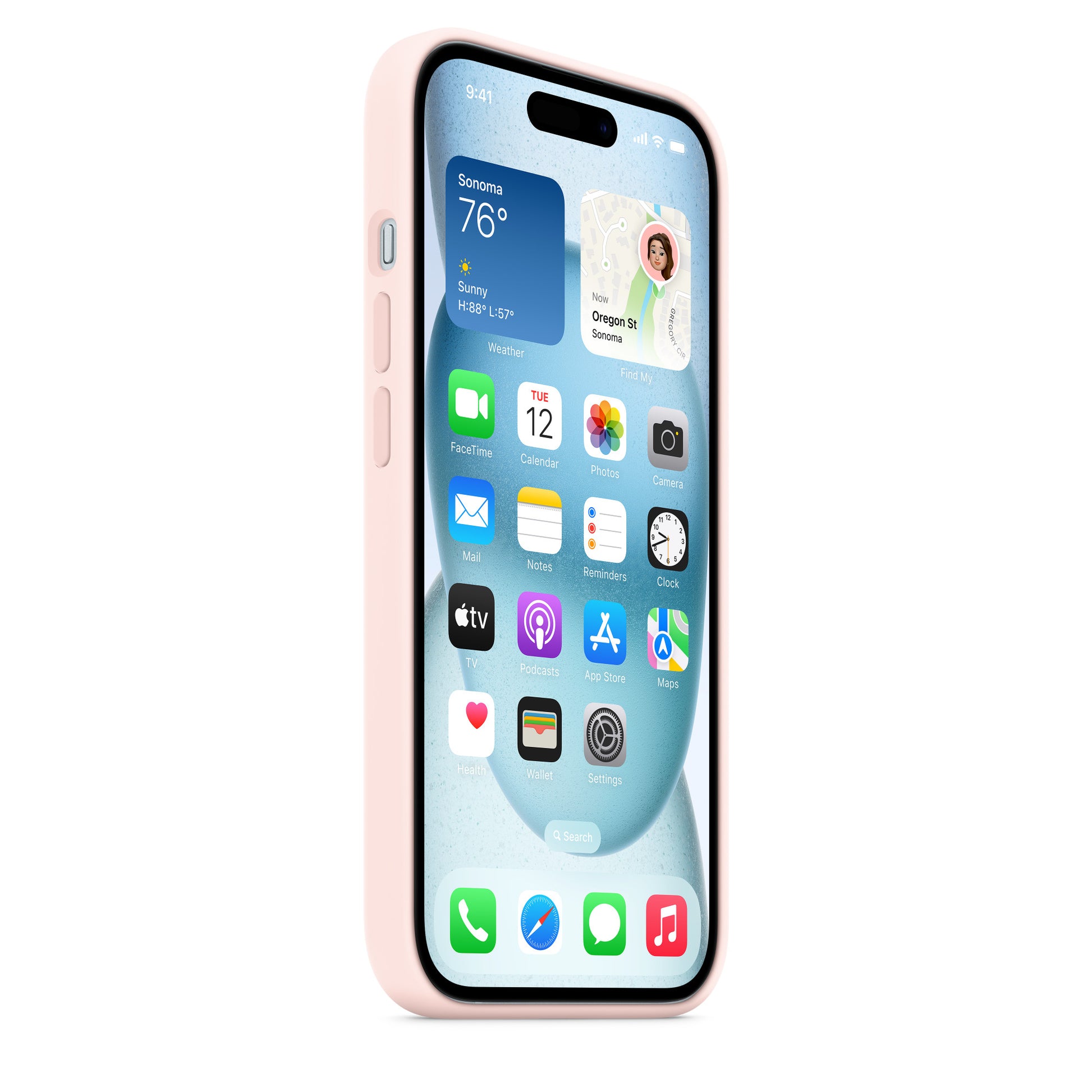 Apple Backcover – für Apple iPhone 15 – rosa – Silikon, MagSafe-kompatibel