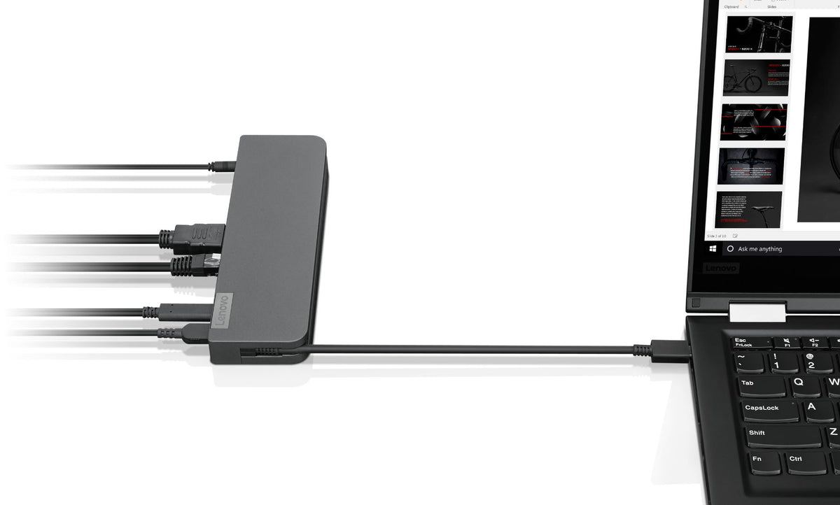 Lenovo 40AU0065UK Multiport-Adapter – USB-C, 1× HDMI, 2× USB-A, 2× USB-C, 65 W PD, GbE, 3,5 mm Audio