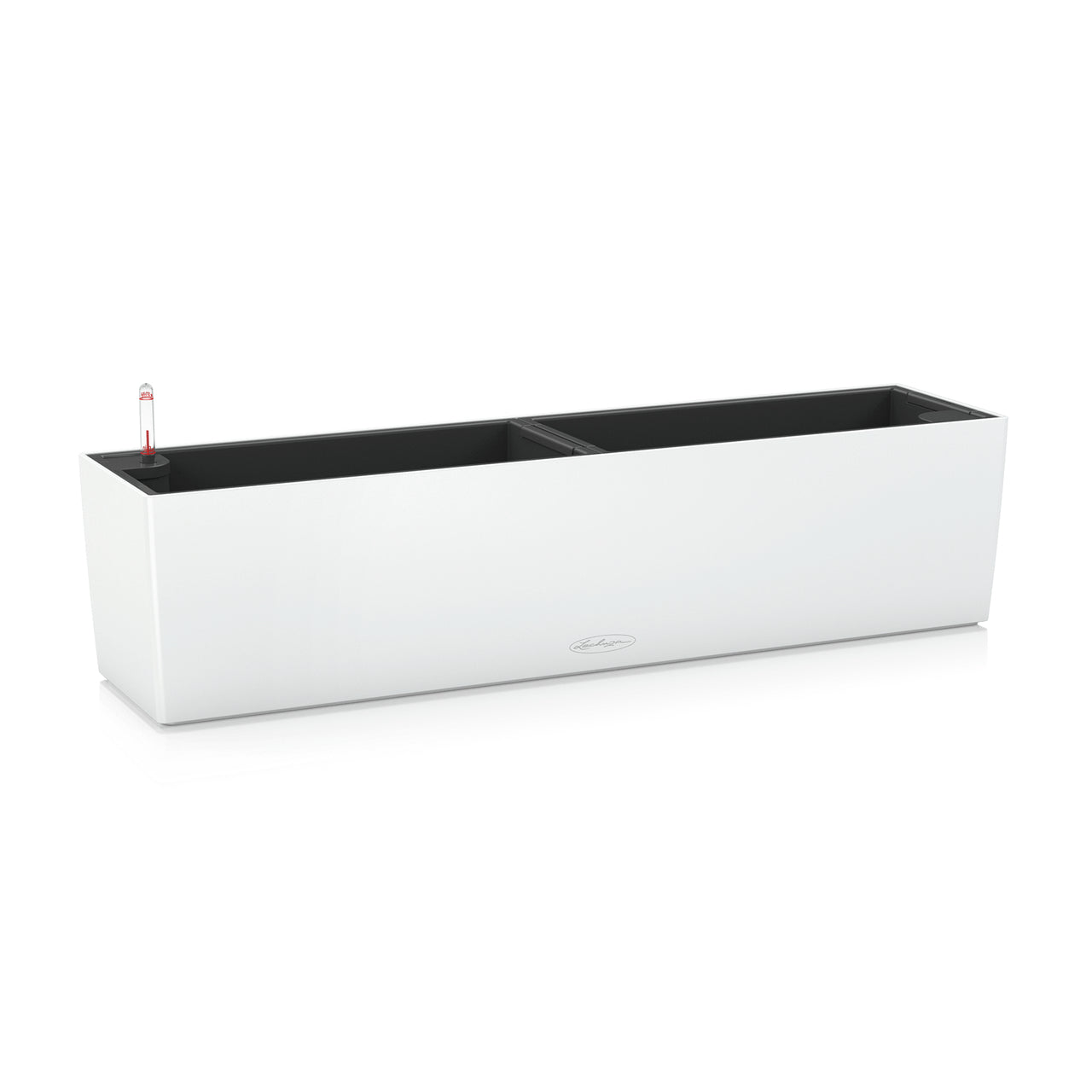 LECHUZA Balconera Color 80 Pflanzgefäss – 79 × 19 × 19 cm – Kunststoff & Polypropylen, weiss