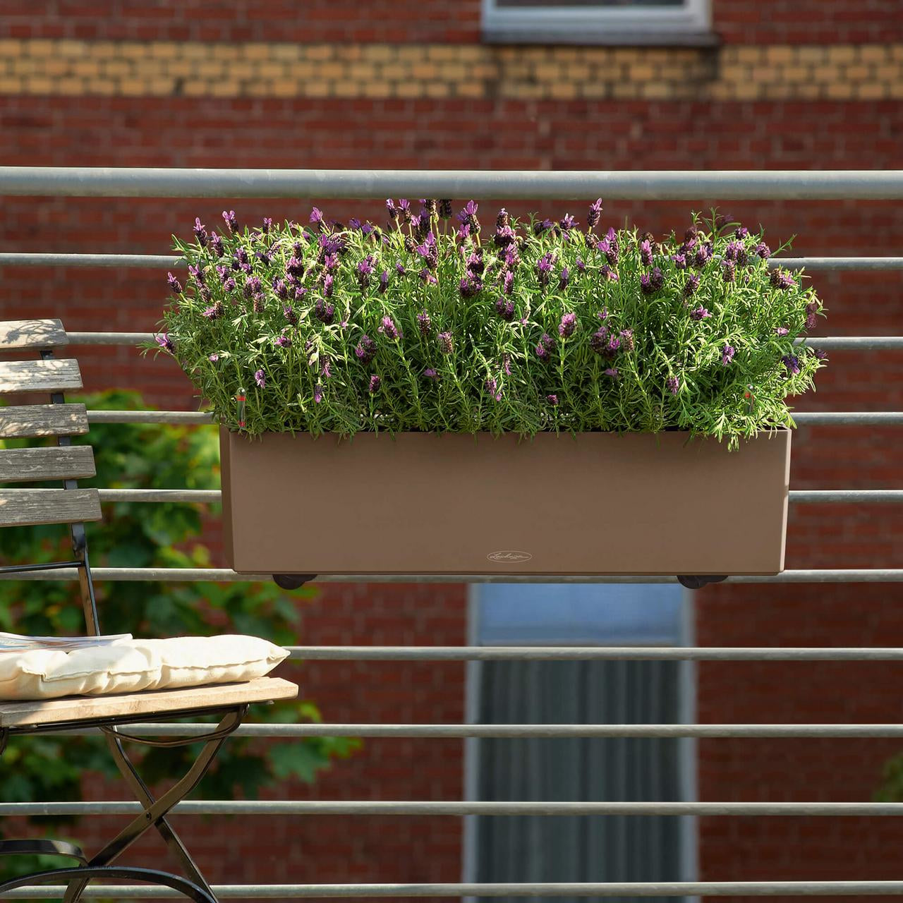 LECHUZA Balconera Color 80 Pflanzgefäss – 79 × 19 × 19 cm – Kunststoff & Polypropylen, weiss