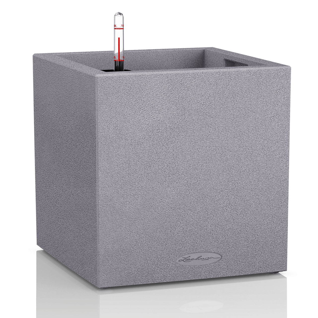 LECHUZA Canto Color Low 40 Pflanzgefäss – 40 × 40,8 × 40 cm – Polypropylen & Polycarbonat, grau