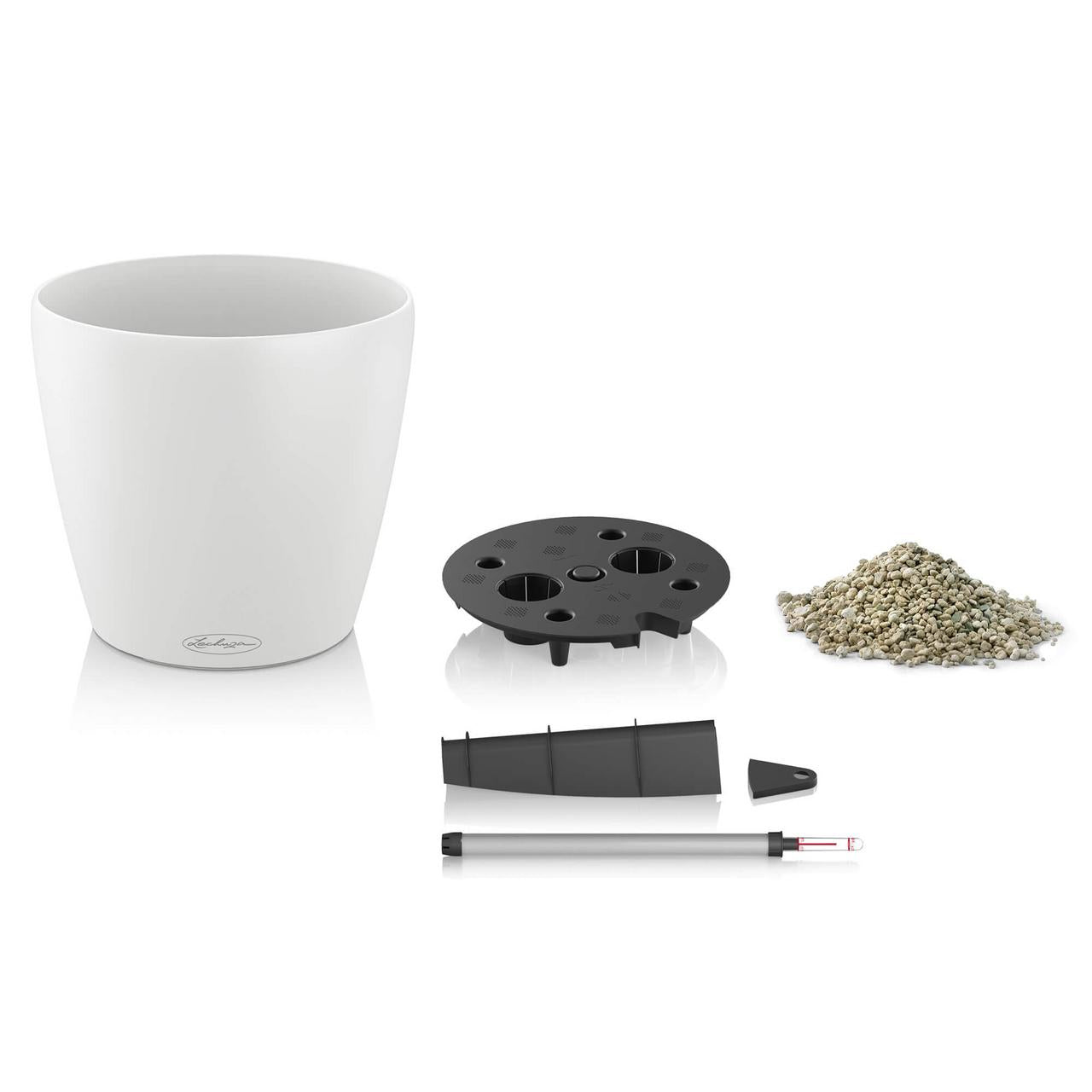 LECHUZA Topfpflanzer – Ø 27,5 × 26 cm – Kunststoff & Polypropylen, Weiss