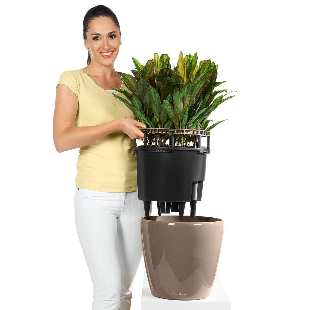 LECHUZA Classico Premium 21 LS Tischübertopf – Ø 22 × 20 cm – Kunststoff (PC & PP), weiss