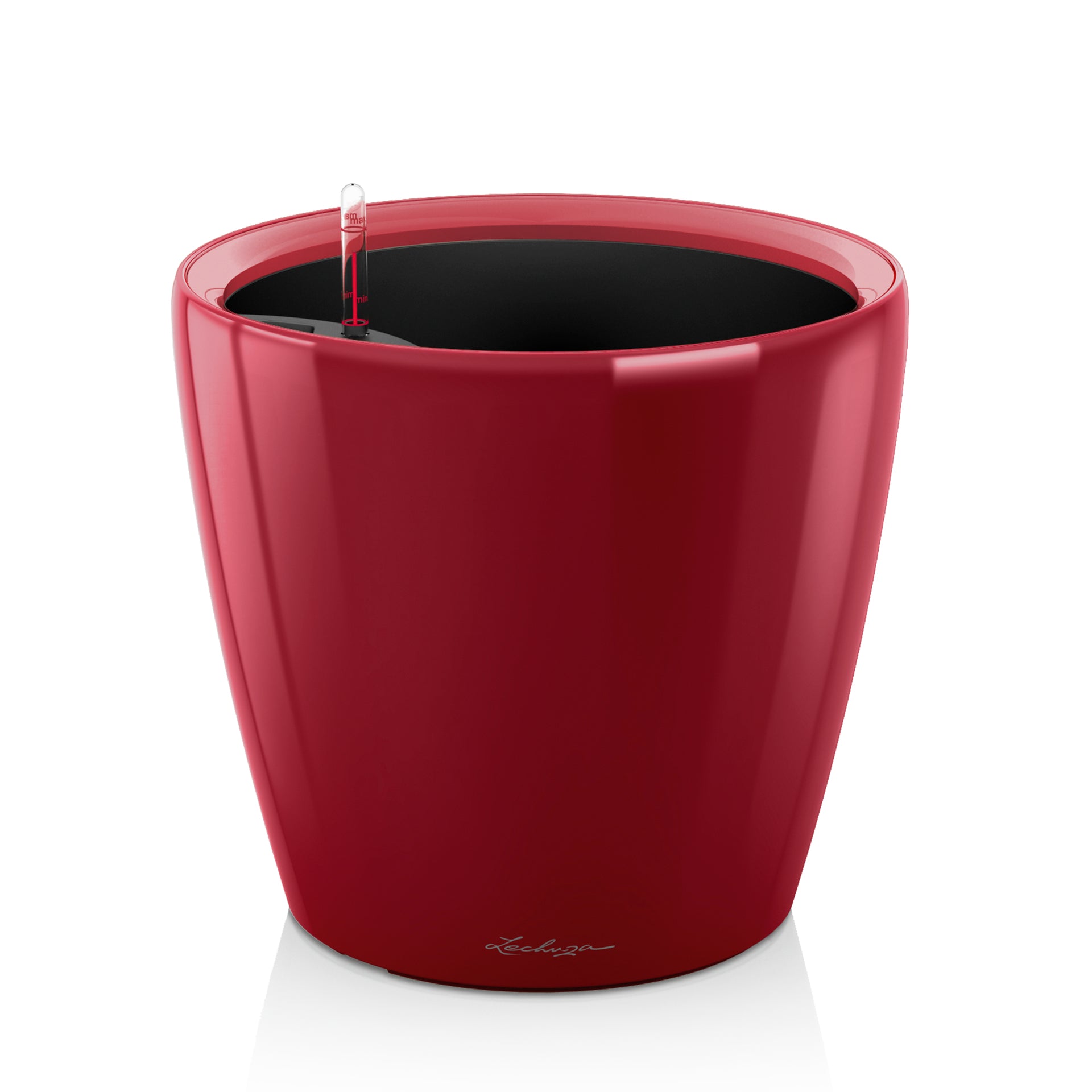 LECHUZA Classico Premium 28 LS Tischübertopf – Ø 28,5 × 26 cm – Kunststoff, rot