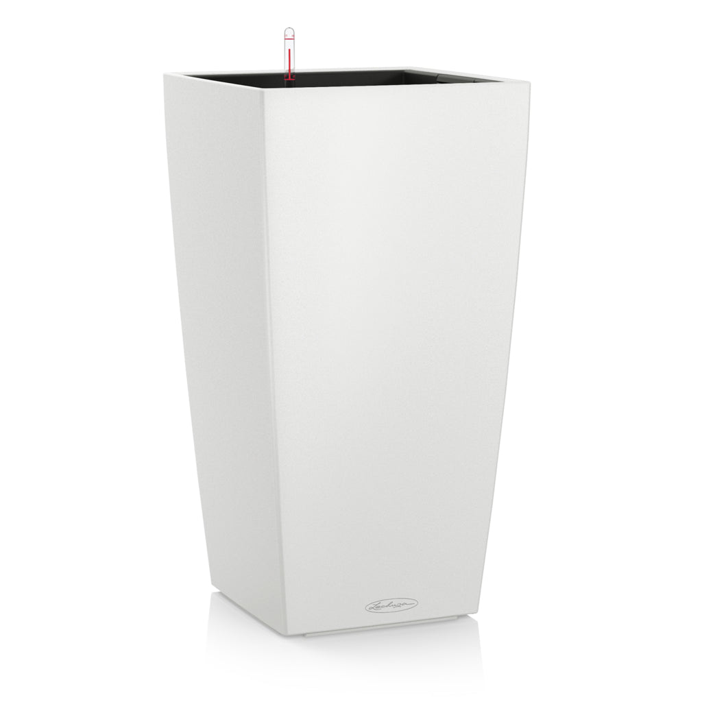 LECHUZA Topfpflanzer – 22 × 22 × 41 cm – Kunststoff, weiss