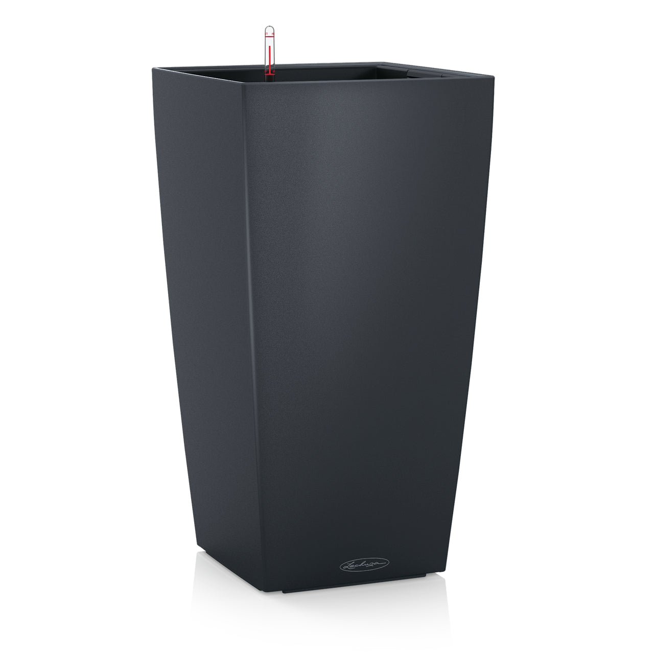 LECHUZA Topfpflanzer – 22 × 22 × 41 cm – Polypropylen & Kunststoff, dunkelgrau