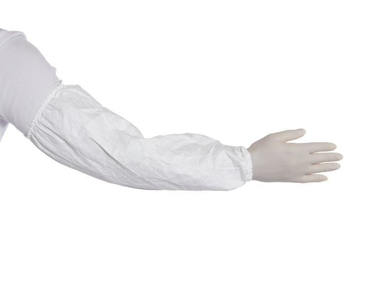 S.T. Dupont DuPont – Ärmelschoner IsoClean ST – 45 cm, 100 Stück – CE Kat. III, Tyvek, Weiss, Abgedeckter Gummizug