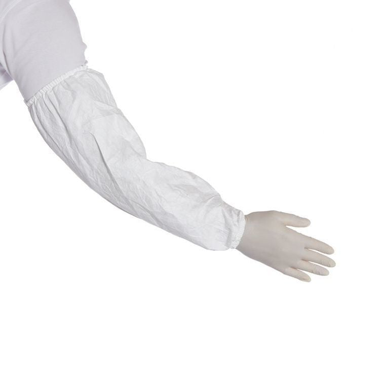 S.T. Dupont DuPont – Ärmelschoner IsoClean ST – 45 cm, 100 Stück – CE Kat. III, Tyvek, Weiss, Abgedeckter Gummizug