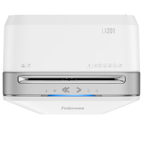 Fellowes Powershred LX201 – Aktenvernichter, DIN P-5, Partikelschnitt 2 × 12 mm, 12 Blatt, 22 l