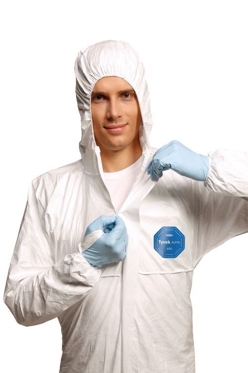 Dupont tyvek DuPont – Schutzanzug APX 400 – XL – Weiss, Tyvek, mit Kapuze, 1 Stück