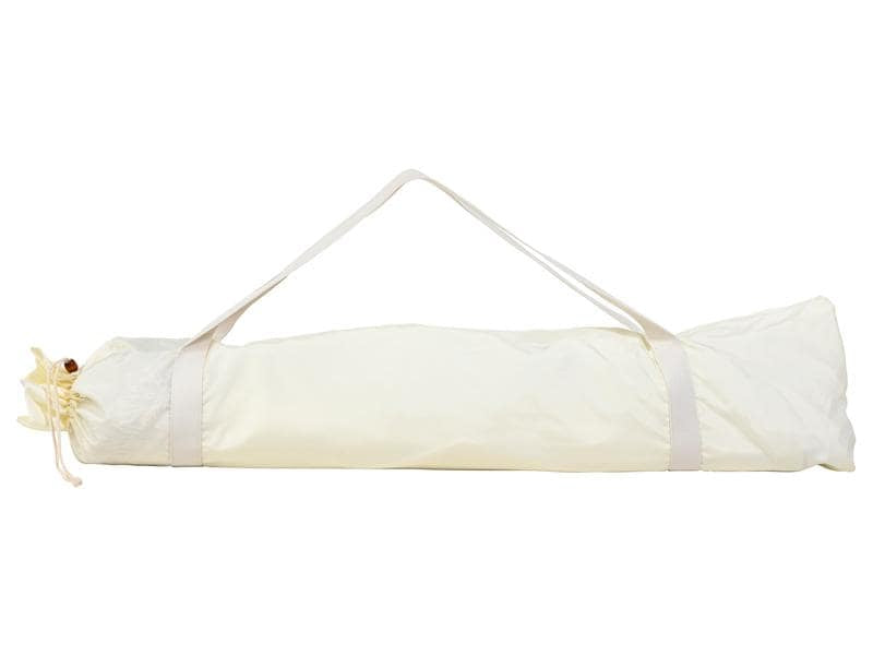KOOR Strandschirm – rund Ø 150 cm, 180 cm hoch, Polyester, Holzstange, beige, für Aussenbereich
