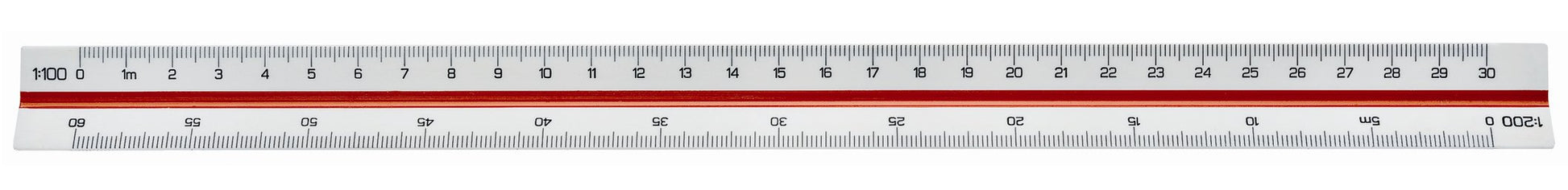 Linex Reduktionsmassstab – 30 cm – Dreikant – Skalen 1:100–1:500