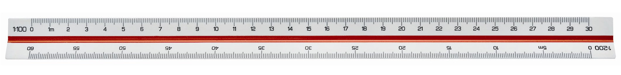 Linex Reduktionsmassstab – 30 cm – Dreikant – Skalen 1:100–1:500