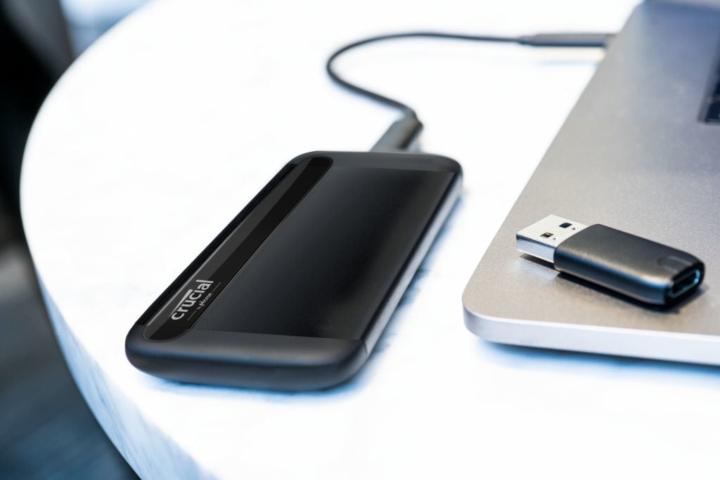 Crucial Externe SSD 500 GB – 1050 MB/s, USB Typ-C 3,2 Gen 2, Schwarz