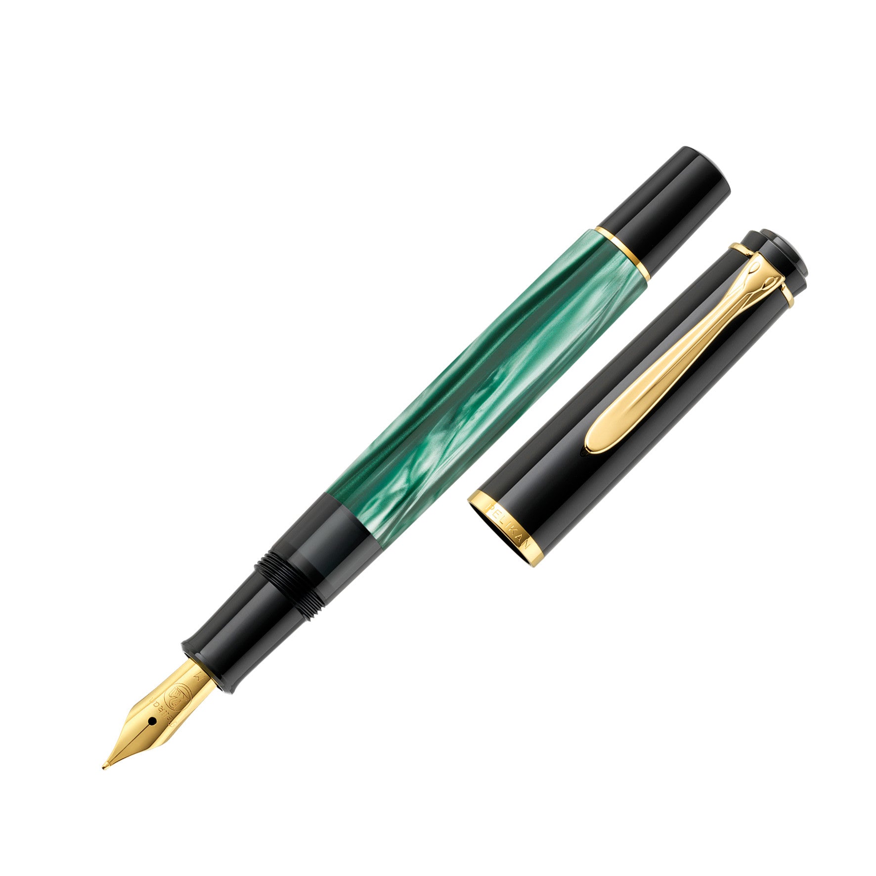 Pelikan M200 – Füllhalter, Kolbenfüllung, grün marmoriert