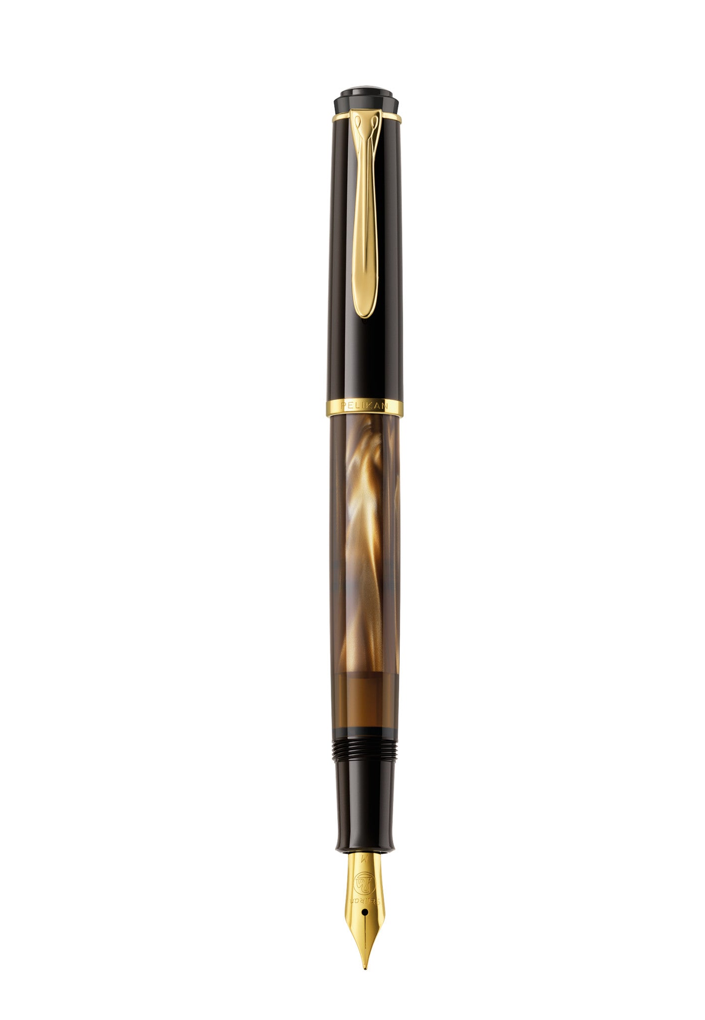 Pelikan M 200 Vergoldet – EF Feder – Braun Marmoriert