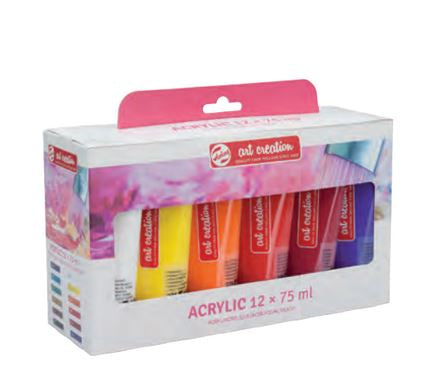Talens Acrylfarbe – Set – 12 Farben, 12 × 75 ml