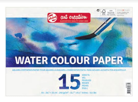 Talens Aquarellblock – A3, 240 g/m², Spirale, 15 Blatt, für Aquarell