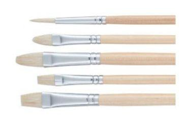 Talens Pinsel-Set – Verschiedene Formen, Schweineborsten, Grösse 6/10/14, 5er-Set, für Öl & Acryl