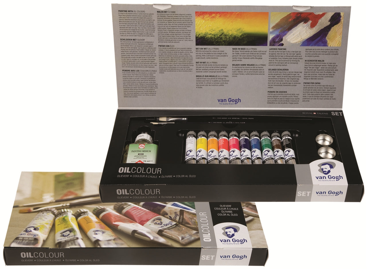 Van Gogh Ölfarbe – Set – 10 Farben, 10 × 20 ml, inklusive Pinsel, inklusive Verdünner 75 ml