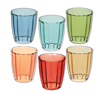 Tognana Porcellane Tognana Trinkgläser Siviglia – 6er Set, 310 ml, Ø 8,5 cm, Glas, Mehrfarbig, spülmaschinenfest