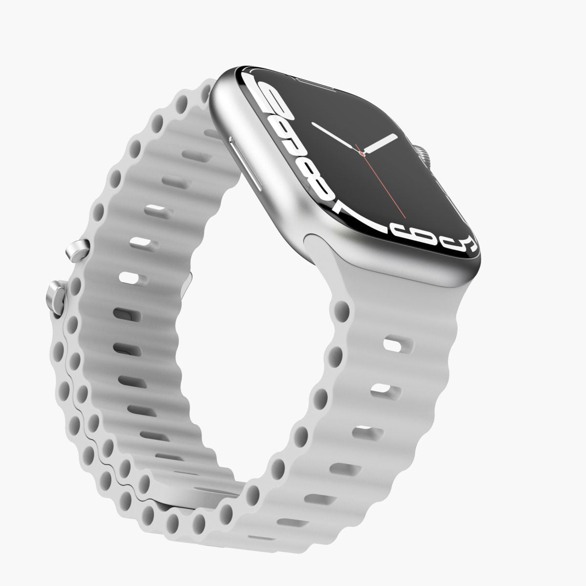 Vonmählen Wave Band 2 – Armband – für Apple Watch (diverse Grössen), Hellgrau, Elastomer (TPR)