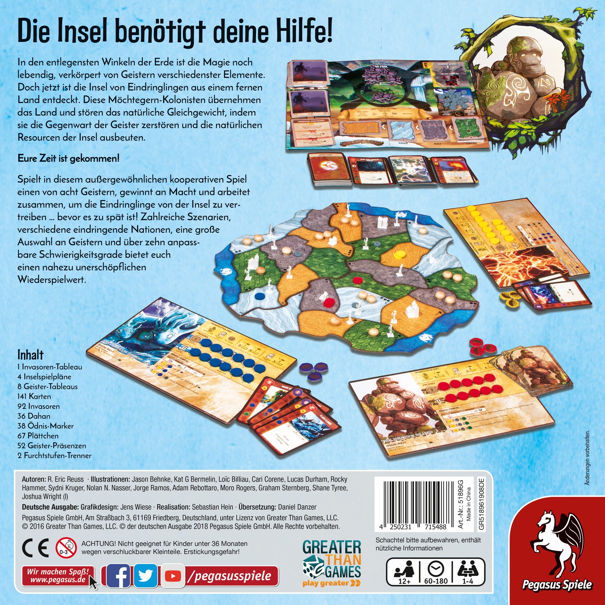 Pegasus Spirit Island – Brettspiel, 1–4 Spieler, ab 12 J., 60 min, DE