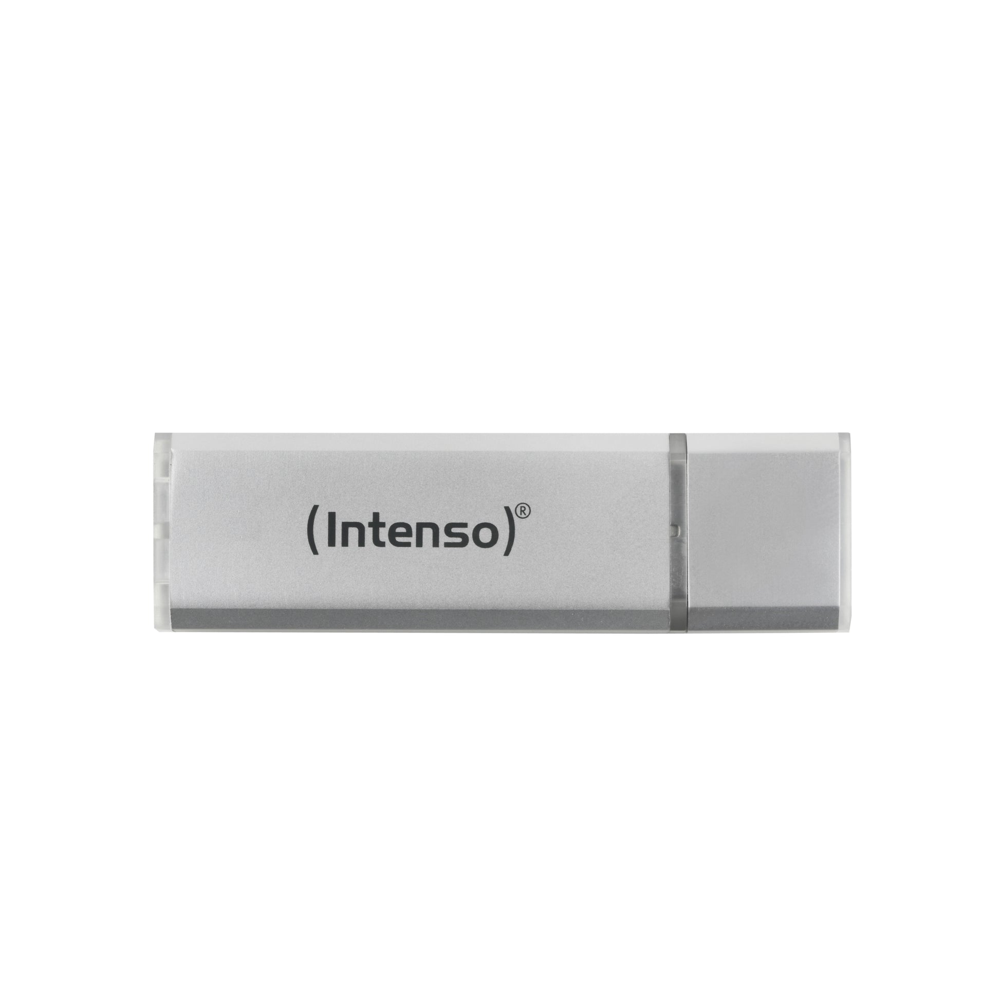 Intenso Alu Line USB-Stick 16 GB – USB-A USB 2.0, 28/6,5 MB/s, mit Kappe, Silber