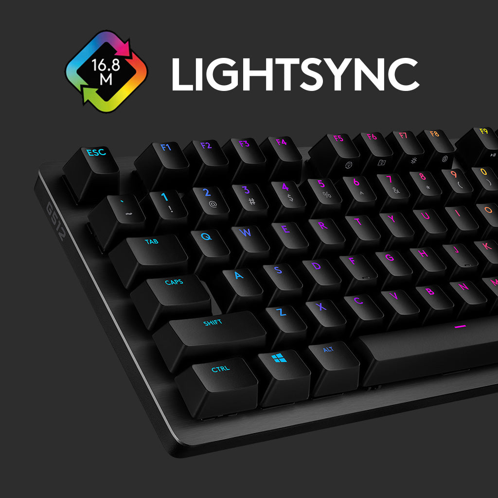 Logitech G G512 Carbon Lightsync – Gaming-Tastatur – Mechanisch, RGB – USB Kabelgebunden – QWERTZ (CH)