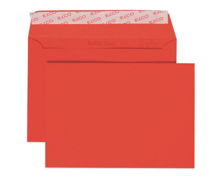 Elco Couvert C6, ohne Fenster, selbstklebend, intensivrot, 100 g/m² – 25 Stk.