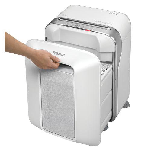 Fellowes Powershred LX201 – Aktenvernichter, DIN P-5, Partikelschnitt 2 × 12 mm, 12 Blatt, 22 l