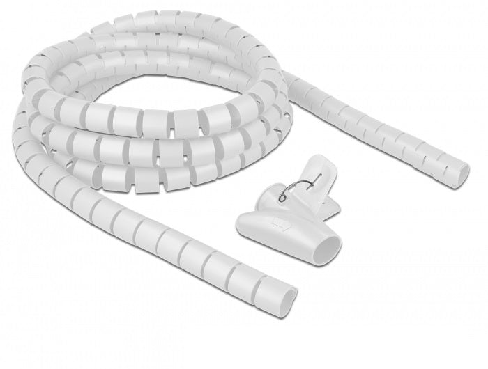 DeLOCK Kabelschlauch – Ø 20 mm – 2,5 m – Polyurethan – Weiss