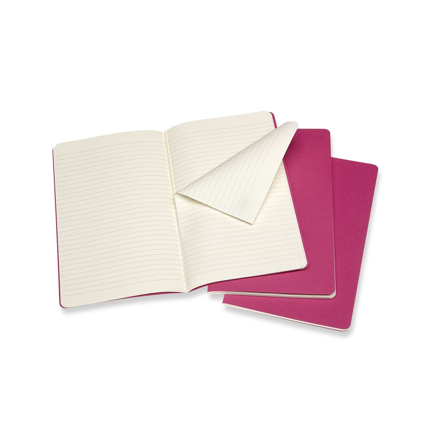 Moleskine Notizheft – 130 × 210 mm – 70 g/m² – Hardcover, 16 heraustrennbare Blätter, abgerundete Ecken, pink, FSC