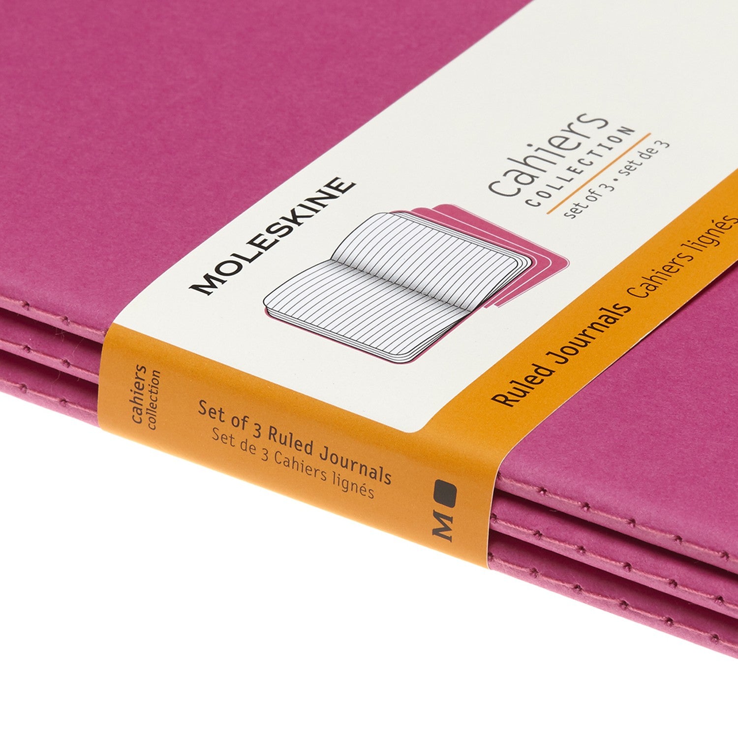Moleskine Notizheft – 130 × 210 mm – 70 g/m² – Hardcover, 16 heraustrennbare Blätter, abgerundete Ecken, pink, FSC