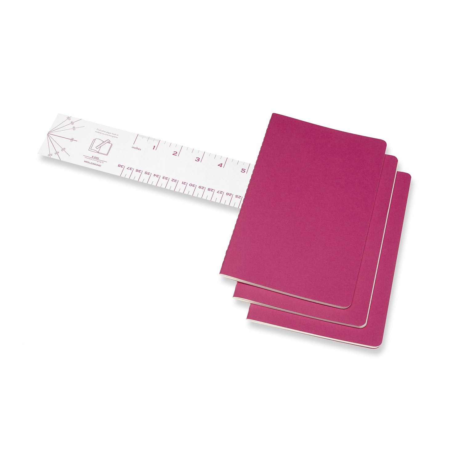 Moleskine Notizheft – 130 × 210 mm – 70 g/m² – Hardcover, 16 heraustrennbare Blätter, abgerundete Ecken, pink, FSC