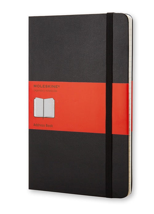 Moleskine Adressbuch, 90 × 140 mm, liniert, Hardcover, 192 Seiten – schwarz