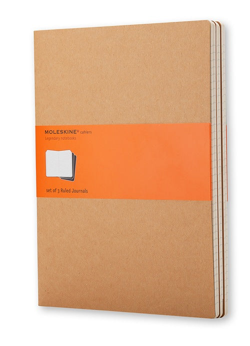 Moleskine Notizheft – 130 × 210 mm – 70 g/m² – Hardcover, Fadenheftung, Einstecktasche, Beige, 3 Stück